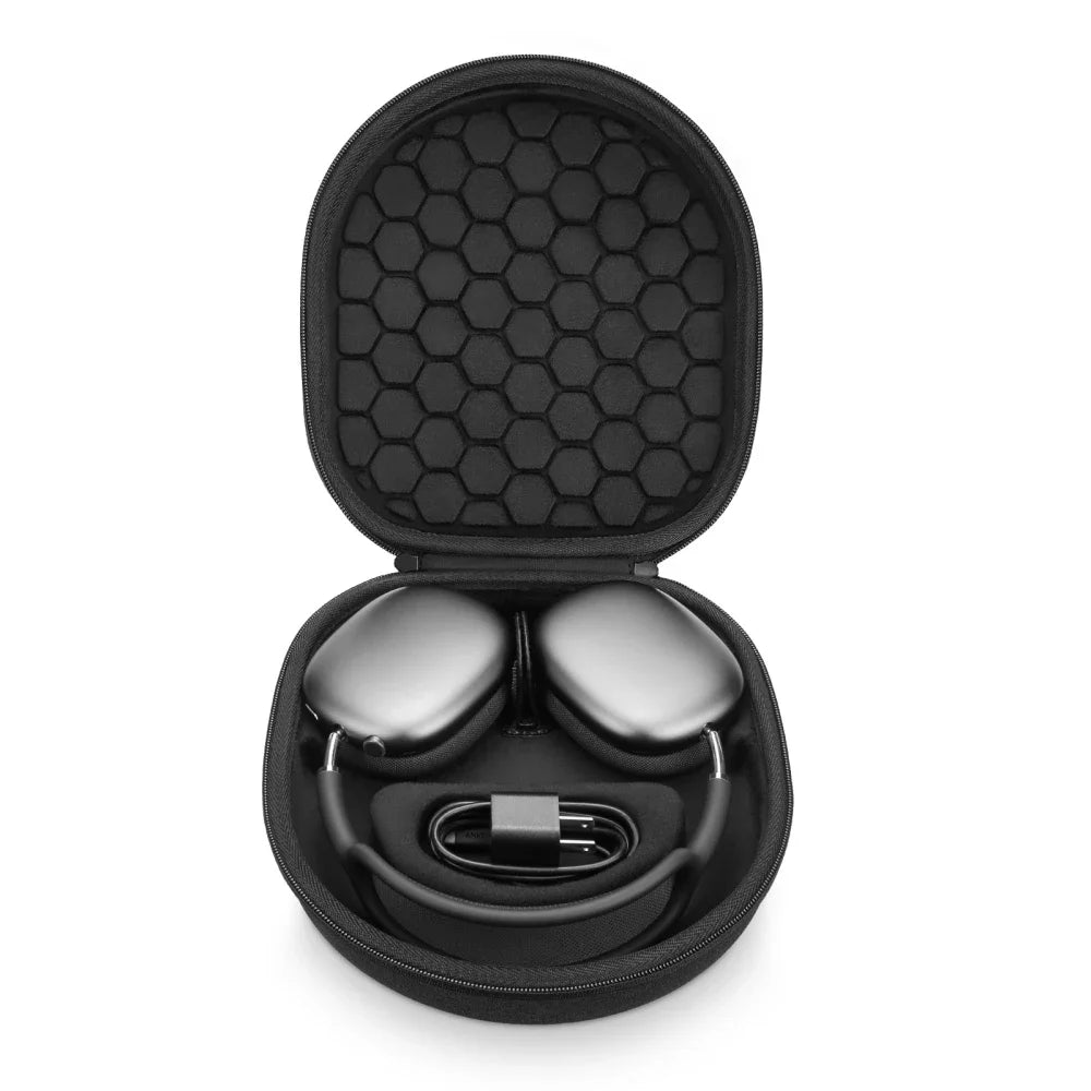 Travel Case for Apple AirPods Max - Sleep Mode Support & Double Zipper Design, Shockproof EVA with Anti-Scratch Velvet Interior